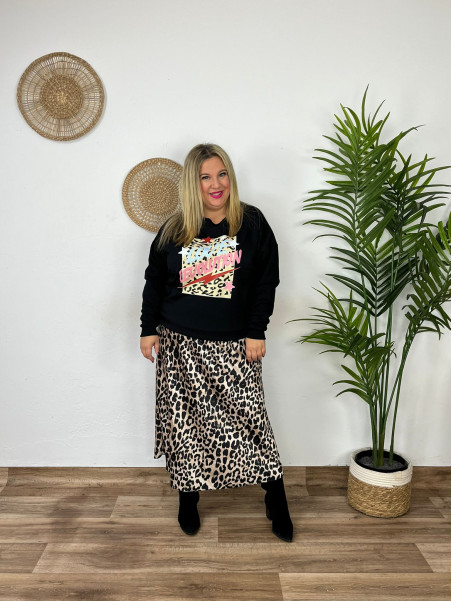 Falda Satinada Animal Maxi