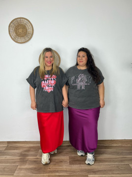 Falda Satinada Lisa Maxi