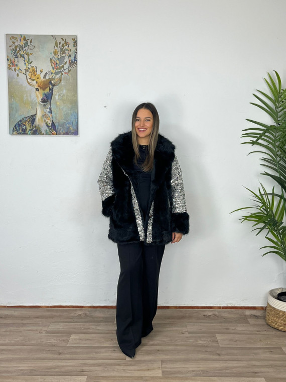 Abrigo Pelo Lentejuelas