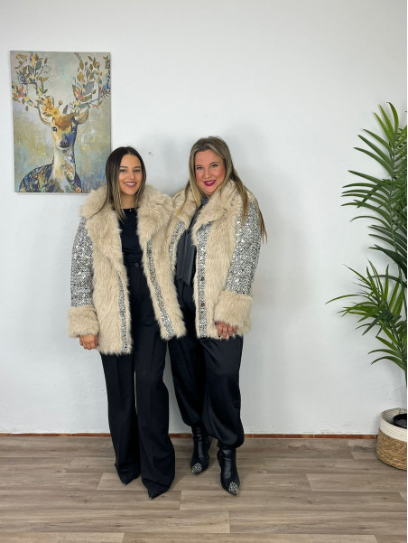 Abrigo Pelo Lentejuelas