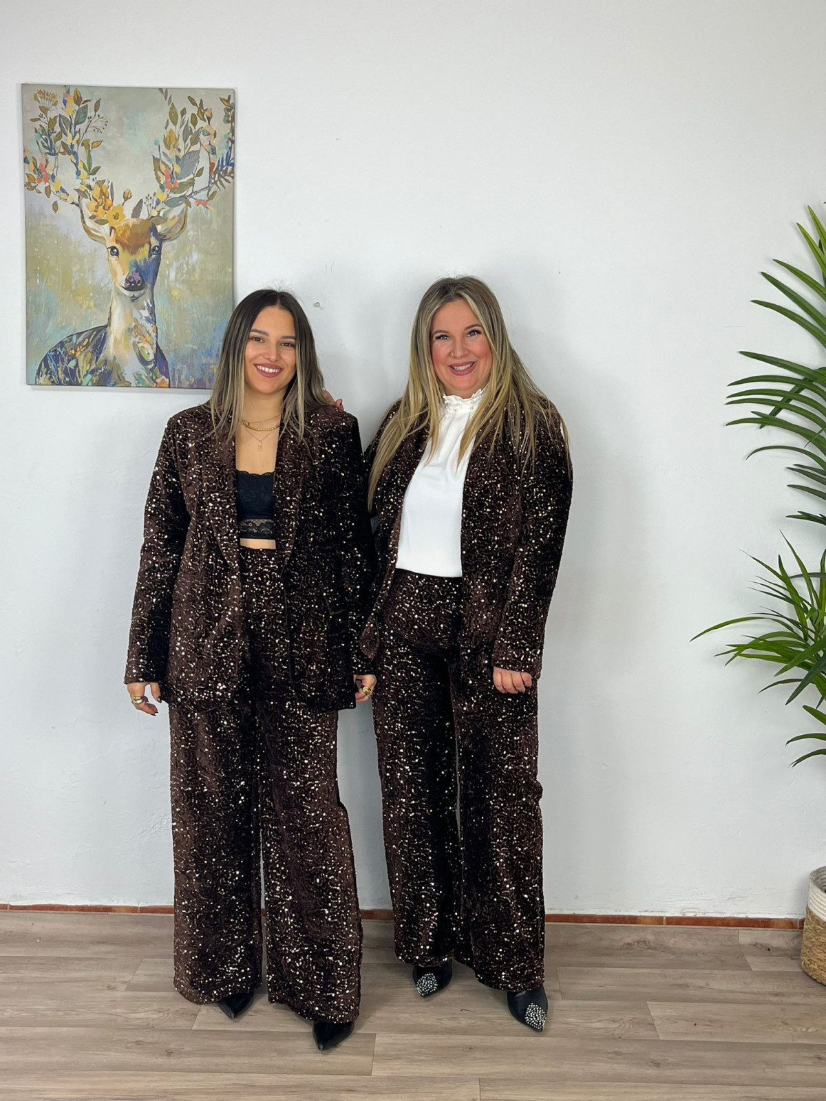 Chaqueta Lentejuelas Marrón