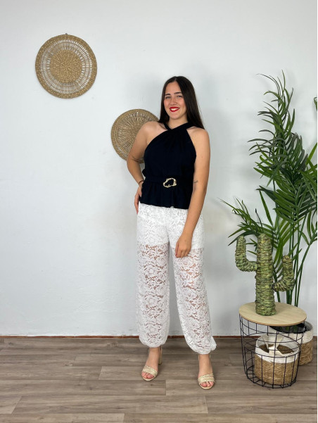 Pantalón Encaje Puño Pequeño