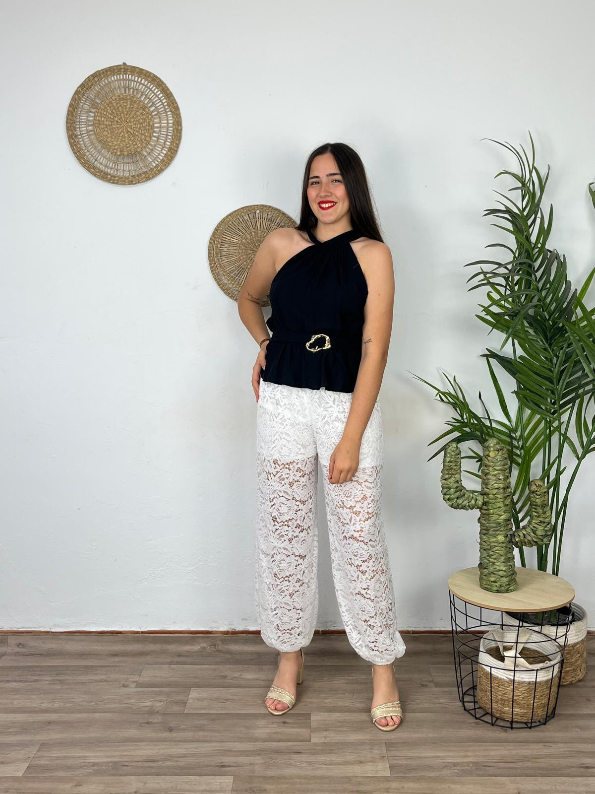 Pantalón Encaje Puño Pequeño