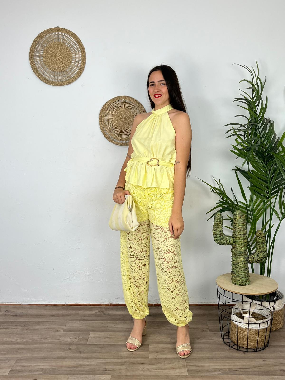Pantalón Encaje Puño Pequeño