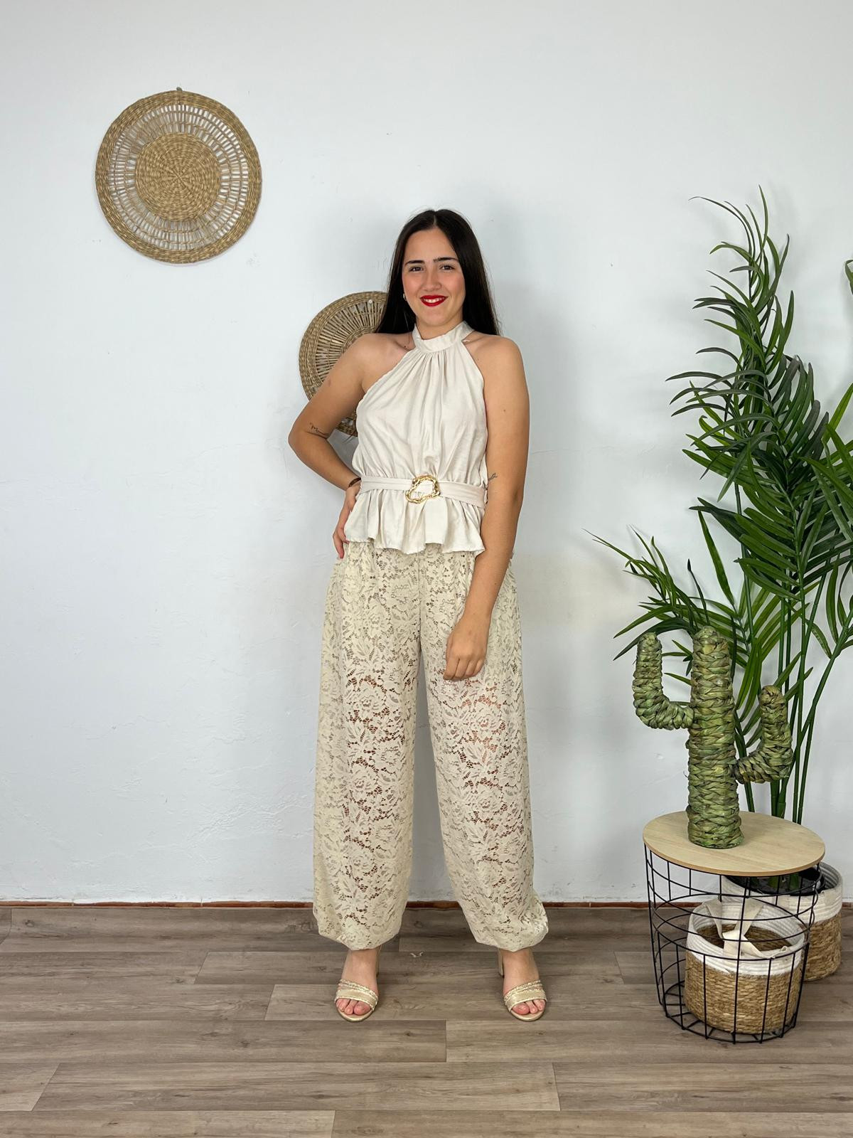 Pantalón Encaje Puño Pequeño