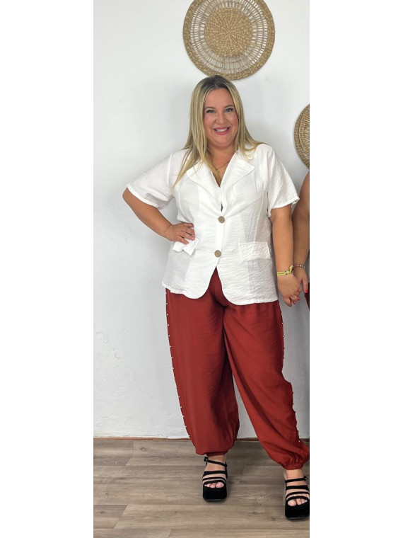Chaqueta Manga Corta Lino