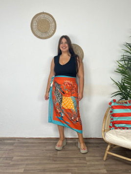 Falda Pareo Mediana Tela